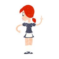 cartoon waitress calling order N11