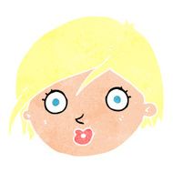 cartoon surprised female face N74