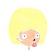 cartoon surprised female face N75