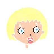 cartoon surprised female face N76