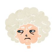 cartoon bitter old woman N22