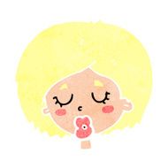 cartoon woman with eyes closed N12