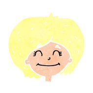 cartoon happy female face N214