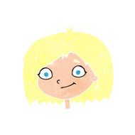 cartoon happy female face N215