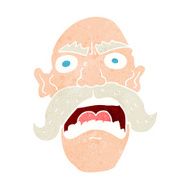 cartoon angry old man N178