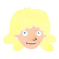 cartoon happy female face N216