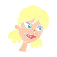 cartoon happy female face N217