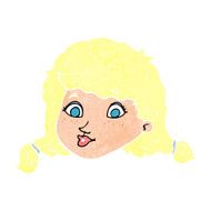 cartoon pretty female face N113