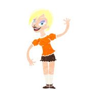 Cartoon Girl Waving N38