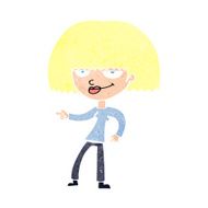 cartoon happy woman pointing N82