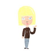 Cartoon Woman Waving N403