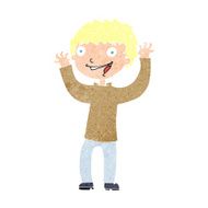 cartoon excited boy N180
