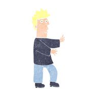 cartoon nervous man waving N26