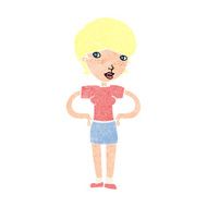 cartoon woman with hands on hips N268