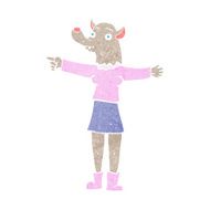 cartoon pointing werewolf woman N8