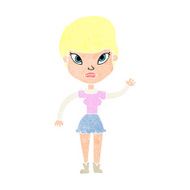 Cartoon Woman Waving N404