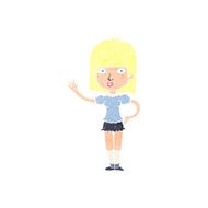 Cartoon Woman Waving N405