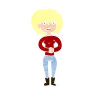 cartoon worried woman N94