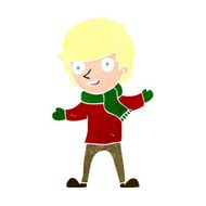 cartoon boy in winter clothes N13