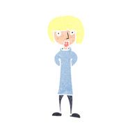 cartoon curious woman N74