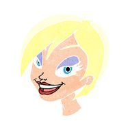 cartoon pretty female face N115