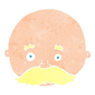 cartoon bald man with mustache N23