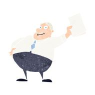 cartoon boss waving papers N12