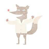cartoon happy wolf wearing shirt N8