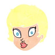 cartoon surprised female face N77