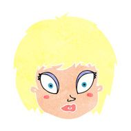 cartoon surprised female face N78