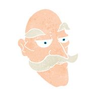 cartoon old man face N14