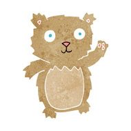 cartoon waving teddy bear N38