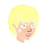cartoon woman with plaster on face N23