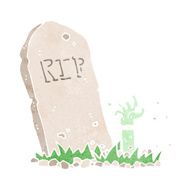 Cartoon Zombie Rising From Grave N39