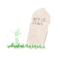 Cartoon Zombie Rising From Grave N40