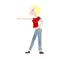 cartoon hip woman pointing N13