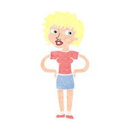 cartoon woman with hands on hips N269