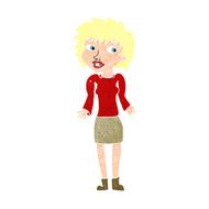 cartoon woman shrugging shoulders N570