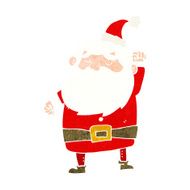 cartoon santa claus punching air N22