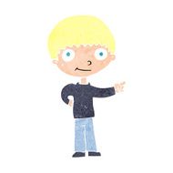 cartoon happy boy pointing N23