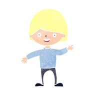 cartoon waving boy N25
