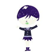 cartoon waving vampire girl N24
