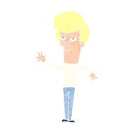 cartoon bored man waving N11