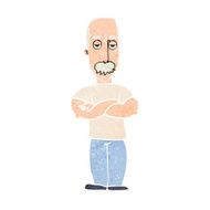 cartoon angry man with mustache N12