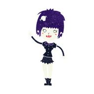 cartoon waving vampire girl N25