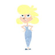Cartoon Girl With Hands On Hips N23