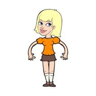 cartoon woman shrugging shoulders N571