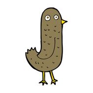 funny cartoon bird N227
