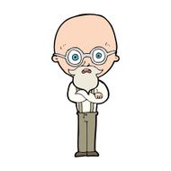 cartoon annoyed old man N77