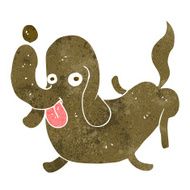 cartoon dog sticking out tongue N21